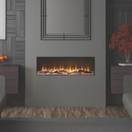 Be Modern Pryzm Invision 1000 Black Remote Control Wall-Mounted Electric Inset Fire 1008mm x 111mm x 296mm