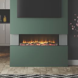 Be Modern Pryzm Invision 1000 Black Remote Control Wall-Mounted Electric Inset Fire 1008mm x 111mm x 296mm