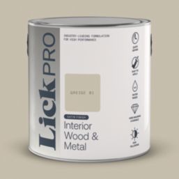 LickPro 2.5Ltr Greige 01 Satin Water-Based Trim Paint