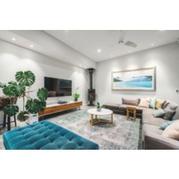 4lite WiZ Connected Fixed  Fire Rated LED Smart Downlight Satin Chrome 4.9W 345lm