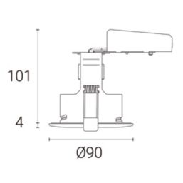 4lite WiZ Connected Fixed  Fire Rated LED Smart Downlight Satin Chrome 4.9W 345lm