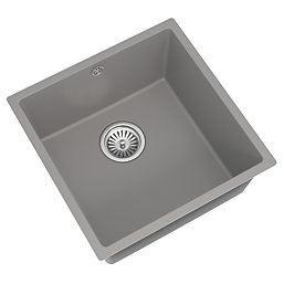 ETAL Comite 1 Bowl Composite Kitchen Sink Gloss Grey 440mm x 440mm