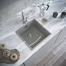 ETAL Comite 1 Bowl Granite Composite Kitchen Sink Gloss Grey 440 x 440mm
