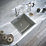 ETAL Comite 1 Bowl Composite Kitchen Sink Gloss Grey 440mm x 440mm