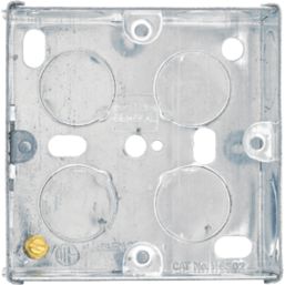 British General  1-Gang Galvanised Steel  Back Box 25mm