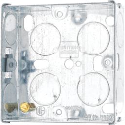 British General  1-Gang Galvanised Steel  Back Box 25mm