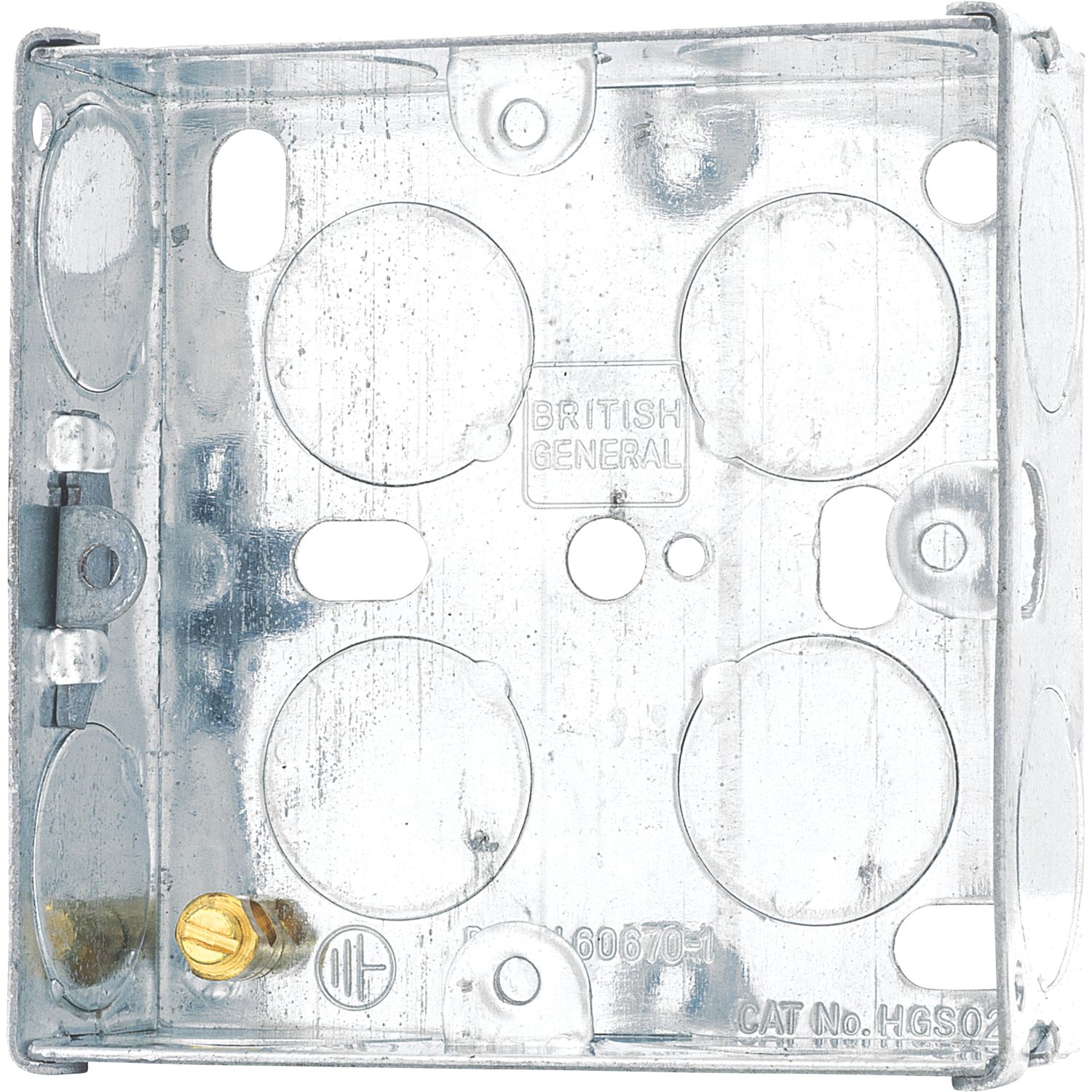 British General 1-Gang Galvanised Steel Back Box 25mm (500XF)