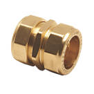Pegler PX40 Brass Compression Equal Couplers 15mm 5 Pack