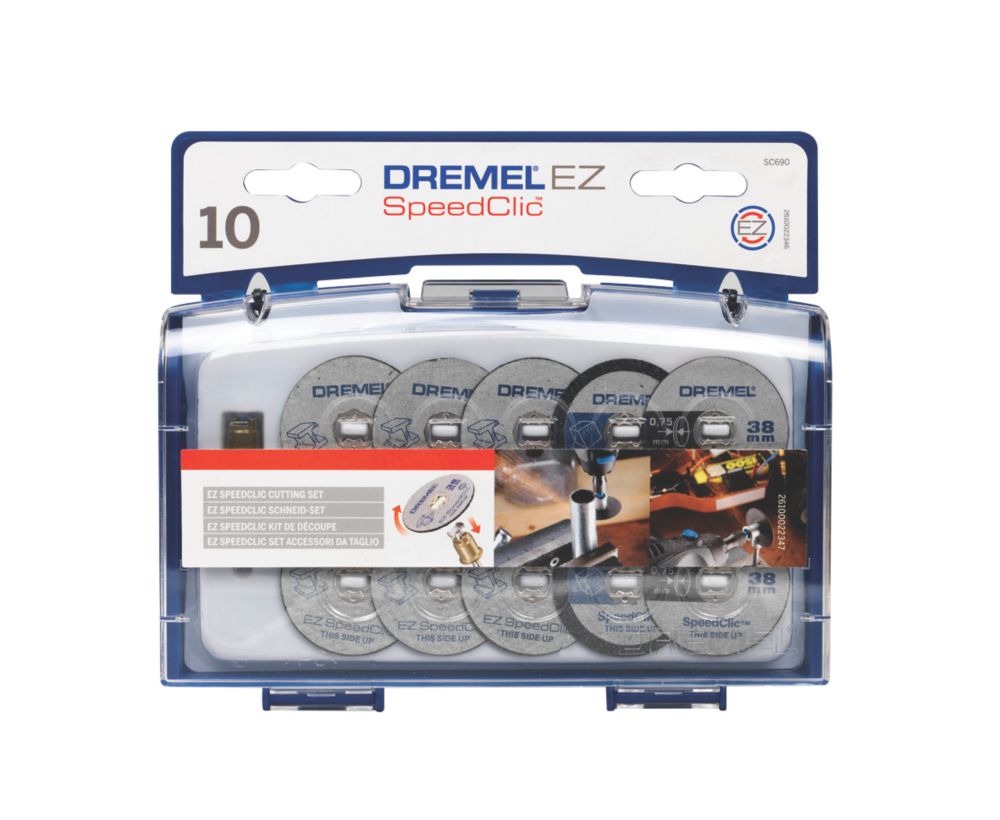 Dremel 690 EZ SpeedClic, Set di 10 dischi da taglio e accessori