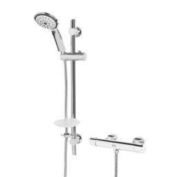 Refurb Bristan Arcus Cool Touch Rear-Fed Exposed Chrome Thermostatic Bar Mixer Shower with Adjustable Riser