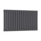 Reina Elips Double 600mm x 960mm 3831BTU Anthracite Horizontal Designer Radiator