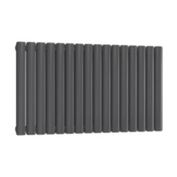 Reina Elips Double 600mm x 960mm 3831BTU Anthracite Horizontal Designer Radiator