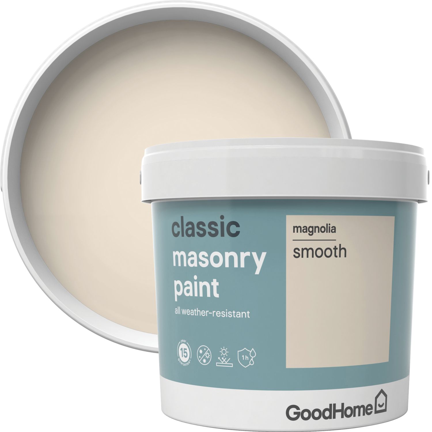 GoodHome 5Ltr Magnolia Masonry Paint (501FR)