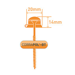 Corrapol-BT  Screw Cap Fixings Brown 60mm x 20mm 10 Pack
