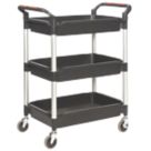 Proplaz Plus  Black 3-Shelf Tub Trolley 1050mm