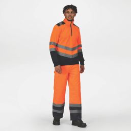 Regatta Pro Hi-Vis 1/4 Zip Fleece Orange/Navy Large 47" Chest