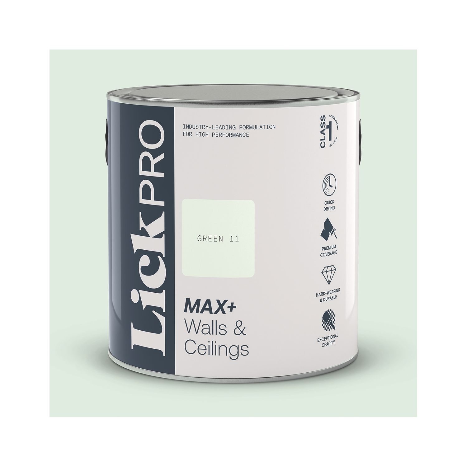 LickPro Max+ 2.5Ltr Green 11 Eggshell Emulsion Paint (501JY)