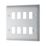 British General Nexus Metal Grid 8-Module Grid Faceplate Brushed Steel