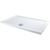 Essentials Rectangular Shower Tray with Waste White 1100 x 760 x 40mm