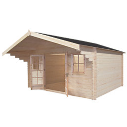 Shire Loxley 2 14' x 14' (Nominal) Apex Timber Log Cabin