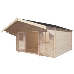 Shire Loxley 2 13 ' 6"  x 14' (Nominal) Apex Timber Log Cabin