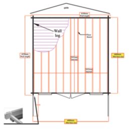 Shire Loxley 2 13 ' 6"  x 14' (Nominal) Apex Timber Log Cabin