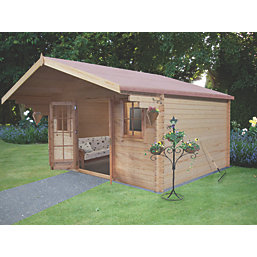Shire Loxley 2 14' x 14' (Nominal) Apex Timber Log Cabin