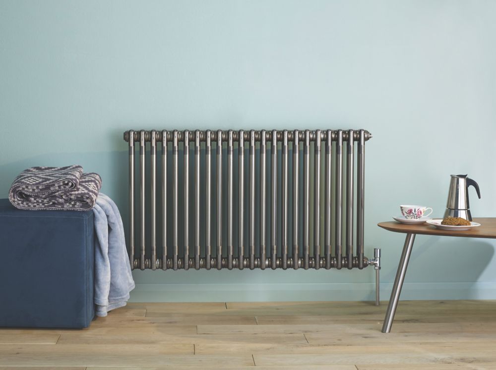 Acova 4 Column Designer Radiator 600mm x 1042mm Raw Metal 5990BTU - Screwfix
