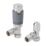 Flomasta  1/2" x 15mm Anthracite/Chrome Angled & L/S Modern Thermostatic Radiator Valve & Lockshield