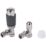 Flomasta  1/2" x 15mm Anthracite/Chrome Angled & L/S Modern Thermostatic Radiator Valve & Lockshield
