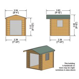 Shire Dalby 8' x 8' (Nominal) Apex Timber Log Cabin