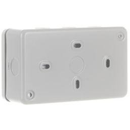 PowerBreaker  13A 2-Gang Unswitched Metal Clad Passive RCD Socket with Neon with White Inserts