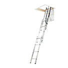 Mac Allister Easy Store 3-Section Aluminium Loft Ladder 3m