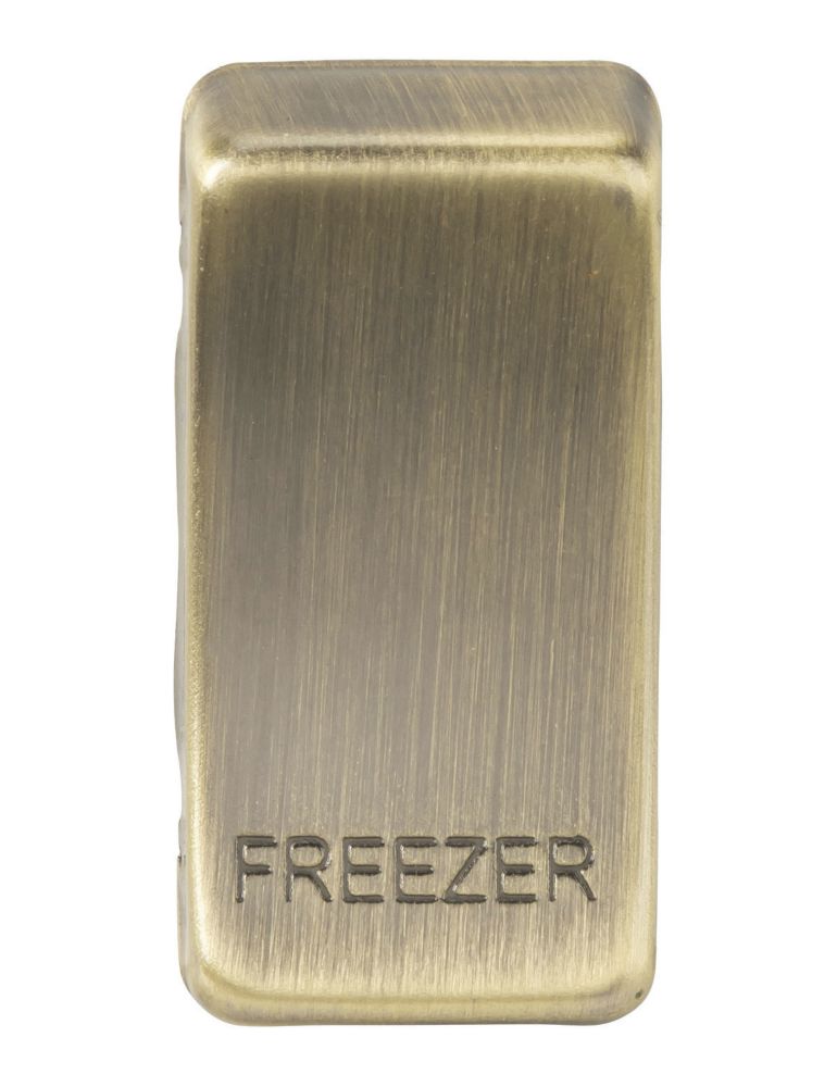 Knightsbridge 'FREEZER' Switch Cover Antique Brass - Screwfix