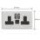 Varilight  13A 2-Gang SP Switched Socket + 3A 45W 2-Outlet Type C USB Charger Paintable with Black Inserts