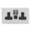 Varilight  13A 2-Gang SP Switched Socket + 3A 45W 2-Outlet Type C USB Charger Paintable with Black Inserts