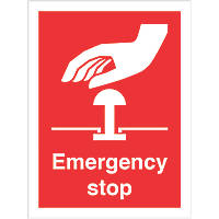 "Emergency Stop" Sign 100 x 75mm