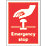 "Emergency Stop" Sign 100mm x 75mm