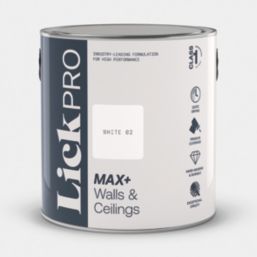 LickPro Max+ 2.5Ltr White 02 Matt Emulsion  Paint