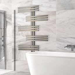 Time 1000mm x 700mm 1810BTU Silver Flat Designer Towel Radiator