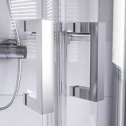 Aqualux Edge 6 Framed Offset Quadrant Shower Enclosure & Tray Left-Hand Silver Effect 1000mm x 800mm x 1900mm