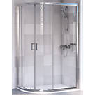 Aqualux Edge 6 Framed Offset Quadrant Shower Enclosure & Tray Left-Hand Silver Effect 1000mm x 800mm x 1900mm