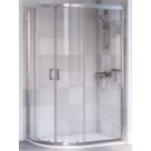 Aqualux Edge 6 Framed Offset Quadrant Shower Enclosure & Tray LH Silver Effect 1000mm x 800mm x 1900mm
