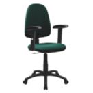 Nautilus Designs Java 200 Medium Back Task/Operator Chair Height Adjustable Arms Green
