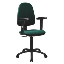 Nautilus Designs Java 200 Medium Back Task/Operator Chair Height Adjustable Arms Green