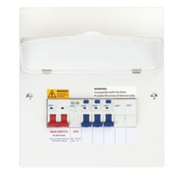 Deta  8-Module 5-Way Populated  Main Switch Consumer Unit with SPD
