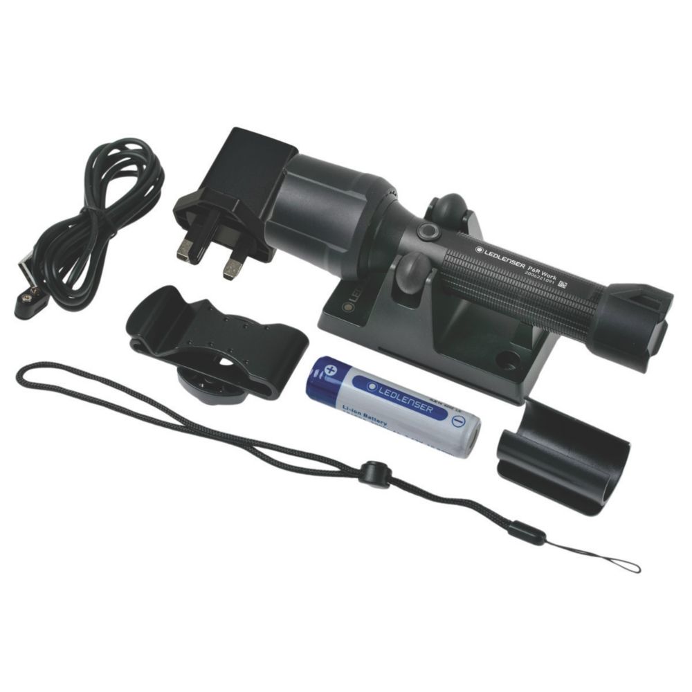 LEDlenser P6R Work Rechargeable LED Torch Black 850lm Screwfix