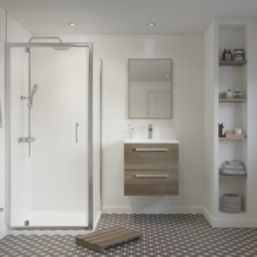 Semi-Framed Side Panel Polished Silver 800mm