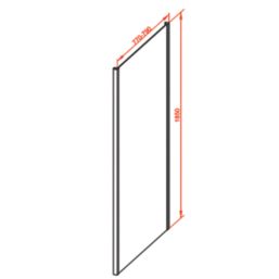 Semi-Framed Side Panel Polished Silver 800mm
