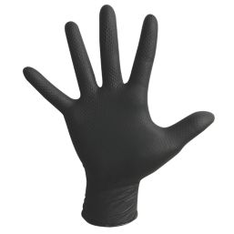 Site SDG310 Nitrile Powder-Free Disposable Grip Gloves Black Large 50 Pack